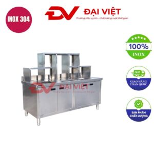 Quầy pha chế cafe inox 1800x800x800mm