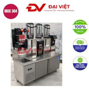 Quầy pha chế cafe inox 2000x700x800mm