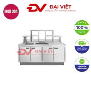 Quầy pha chế inox 1500x700x1400mm