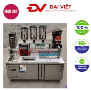 Quầy pha chế trà sữa inox 1800x700x800mm