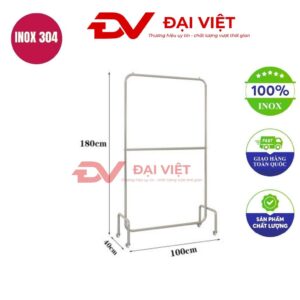 sào treo quần áo inox 100x40x180cm