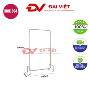 sào treo quần áo inox 100x40x190cm