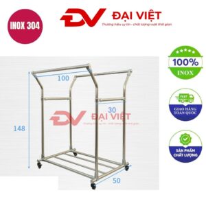 sào treo quần áo inox 100x50x148cm