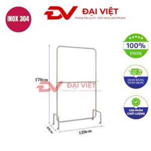 sào treo quần áo inox 120x40x150cm
