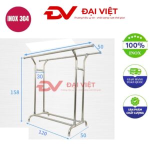 sào treo quần áo inox 120x50x158cm