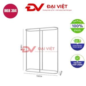 sào treo quần áo inox 150x40x150cm