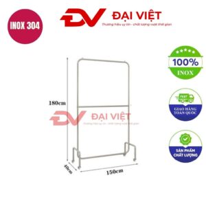 sào treo quần áo inox 150x40x180cm
