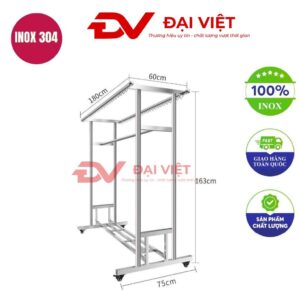 sào treo quần áo inox 180x75x163cm