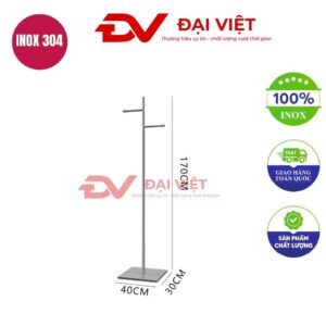 sào treo quần áo inox 40x30x170cm