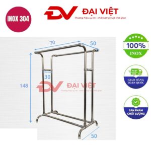 sào treo quần áo inox 70x50x148cm
