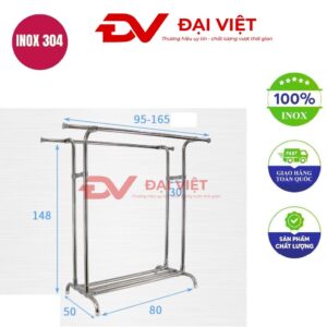 sào treo quần áo inox 80x50x148cm