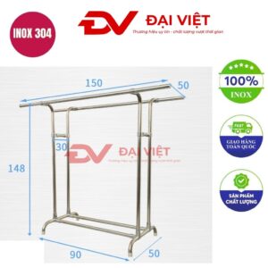 sào treo quần áo inox 90x50x148cm
