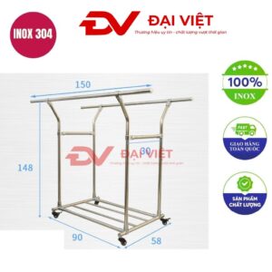 sào treo quần áo inox 90x58x148cm