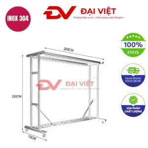 sào treo quần áo lắp ráp 120x70x150cm
