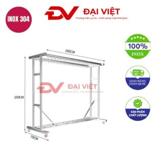 sào treo quần áo lắp ráp 180x70x150cm
