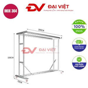 sào treo quần áo lắp ráp 200x70x150cm
