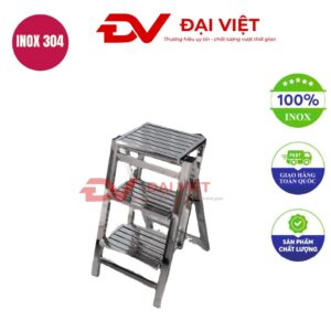 Thang inox 3 bậc gấp gọn 42x52x70cm