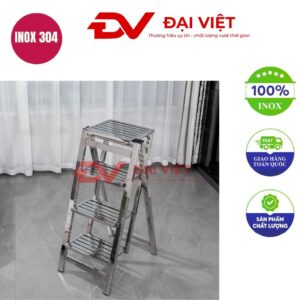 Thang inox 4 bậc gấp gọn dài 42x60x96cm