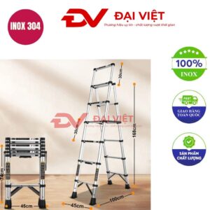 Thang inox 6 bậc dài 3.2m