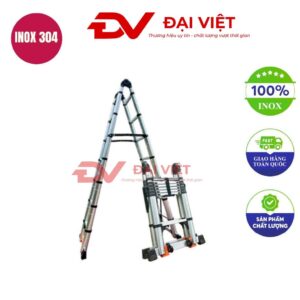 Thang rút đôi inox 1.6m