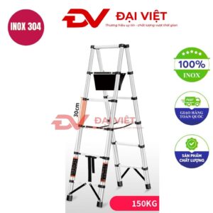Thang rút đôi inox 1.7m