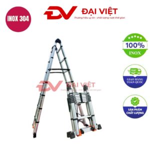 Thang rút đôi inox 1.9m
