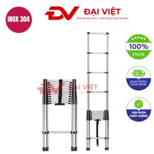 Thang rút đôi inox 2.2m