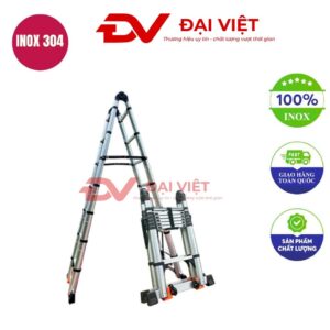Thang rút đôi inox 2.5m