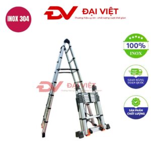 Thang rút đôi inox 2.8m