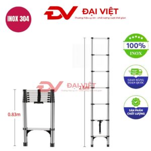 Thang rút đơn inox 2.6m