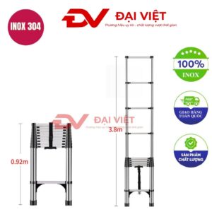 Thang rút đơn inox 3.8m