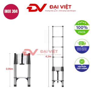 Thang rút đơn inox 4.2m