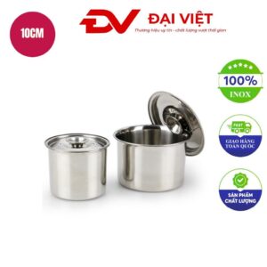 Thố inox tròn có nắp 10cm