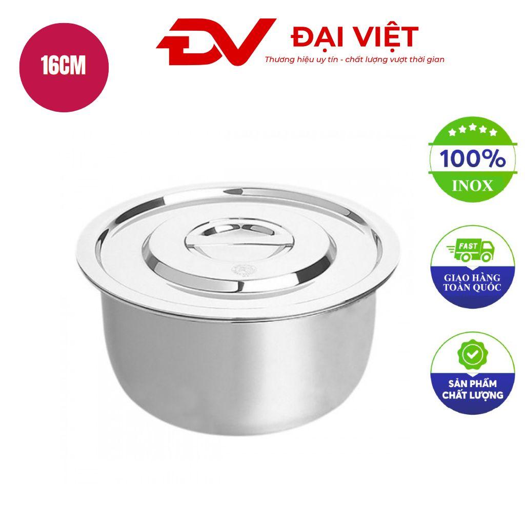 Thố inox tròn có nắp 16cm
