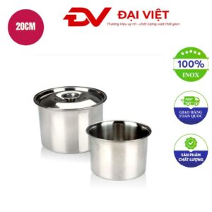 Thố inox tròn có nắp 20cm
