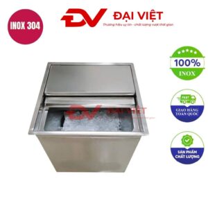 Thùng đá inox âm bàn 600x600x500mm