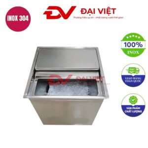 Thùng đá inox âm bàn 800x800x400mm