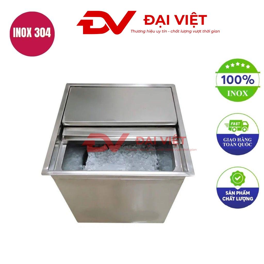 Thùng đá inox âm bàn 800x800x400mm