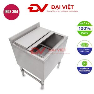 Thùng đá inox có chân 1200x550x950mm