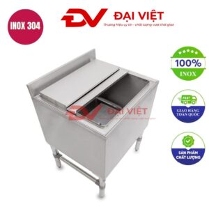 Thùng đá inox có chân 1200x600x800mm