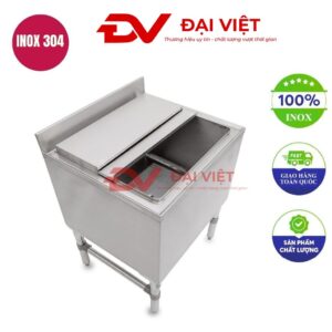 Thùng đá inox có chân 530x500x400mm