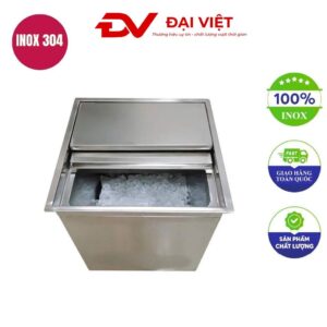 Thùng đá inox nắp trượt 600x600x500mm