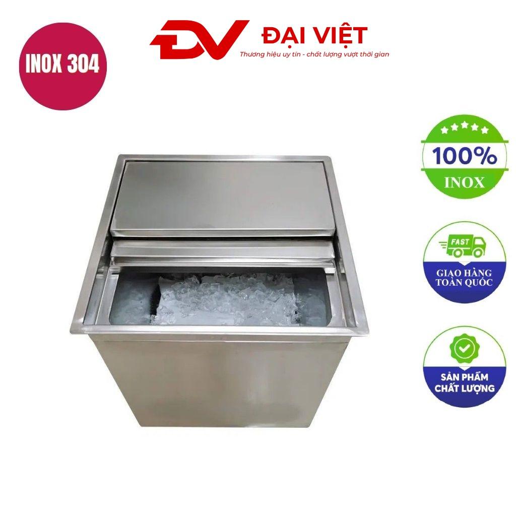 Thùng đá inox nắp trượt 600x600x500mm
