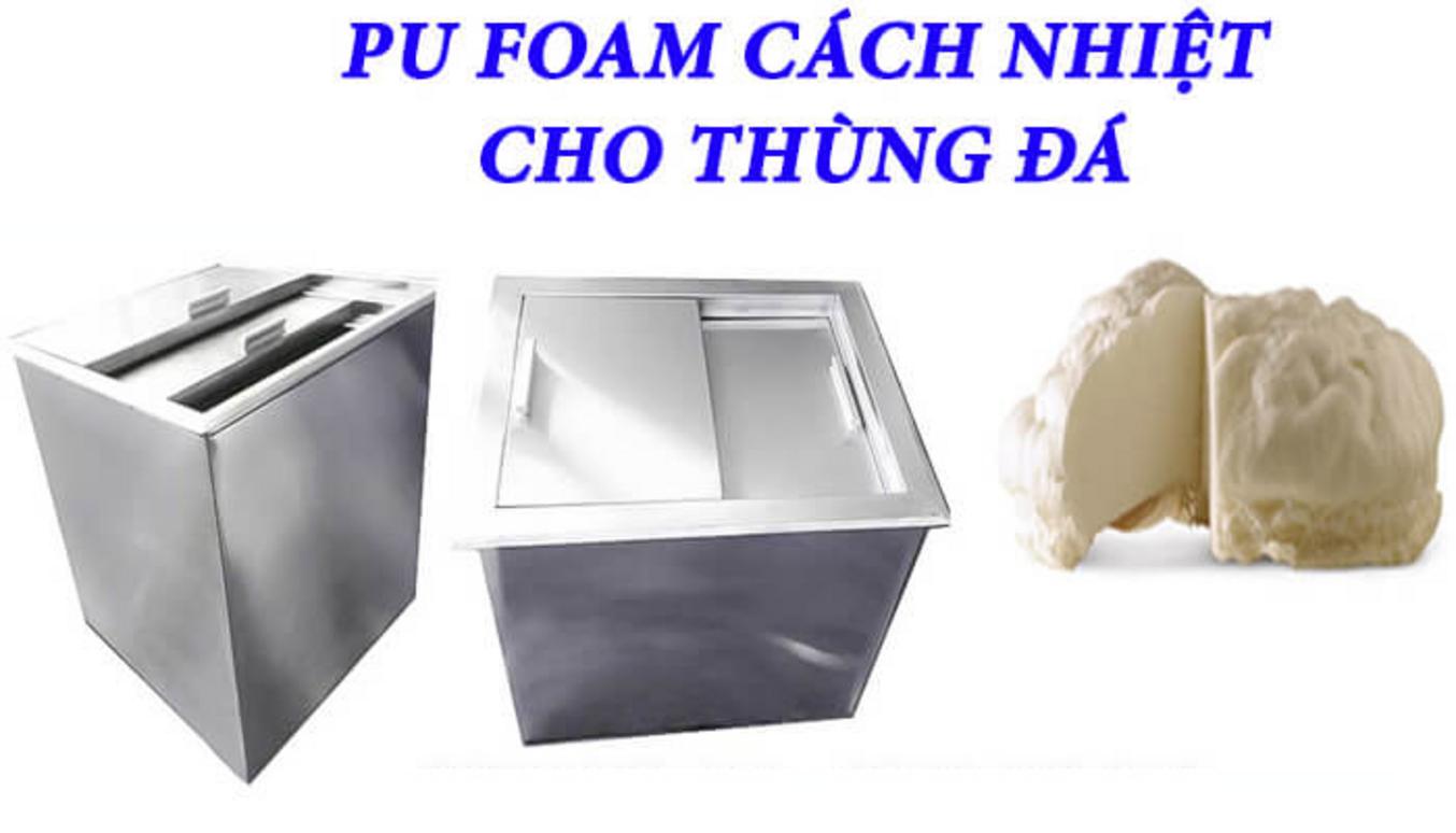 Foam cách nhiệt 50mm là lớp giữ lạnh chủ lực của thùng đá.