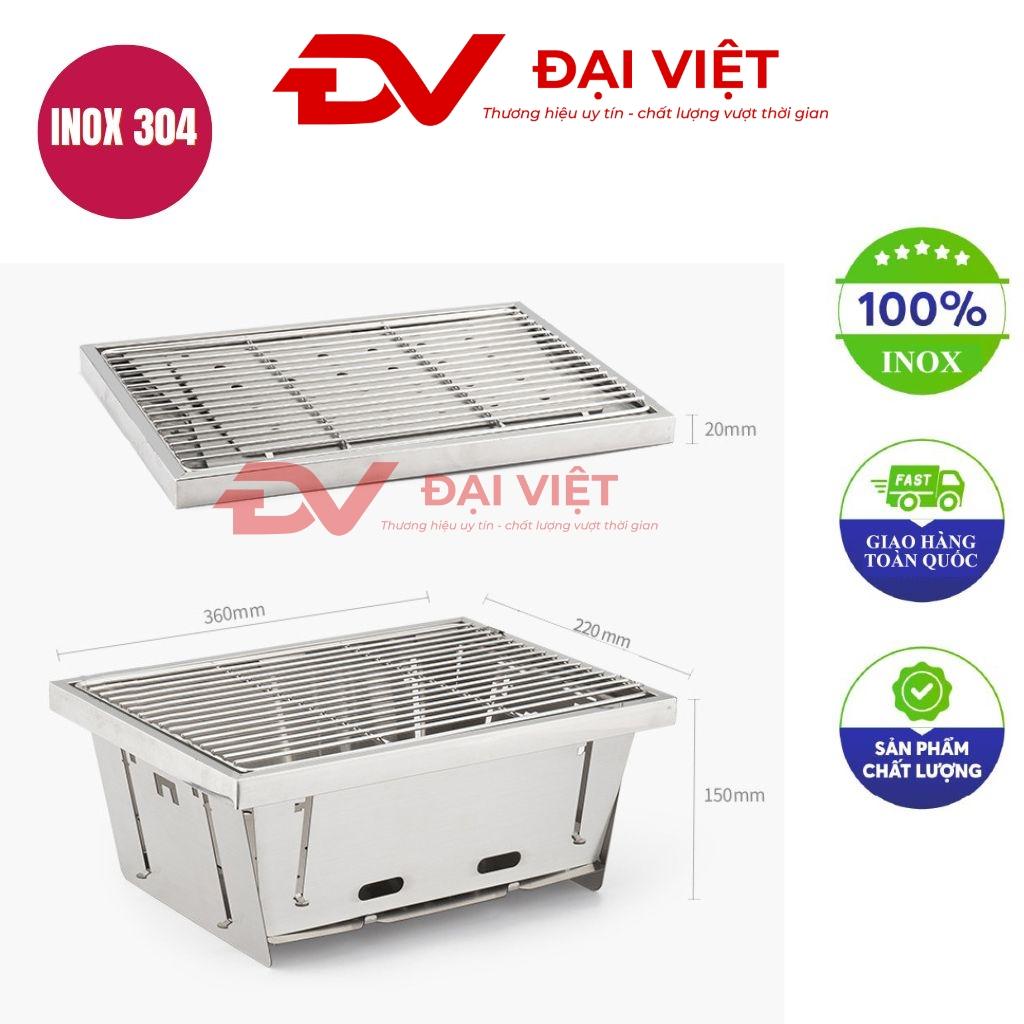 thùng nướng than inox 36x22x15cm