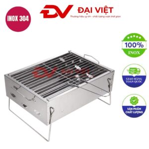 Thùng nướng than inox 36x25x14cm