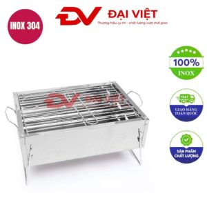 Thùng nướng than inox 36x26x17cm