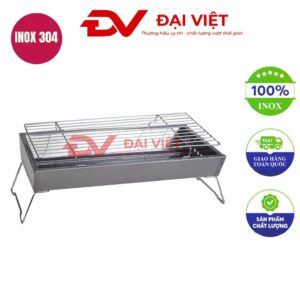 Thùng nướng than inox 45x24x17cm