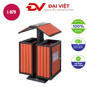 Thùng phân loại rác 2 ngăn 690x490x980mm