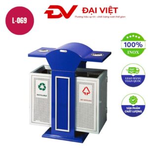 Thùng phân loại rác 2 ngăn 800x395x950mm